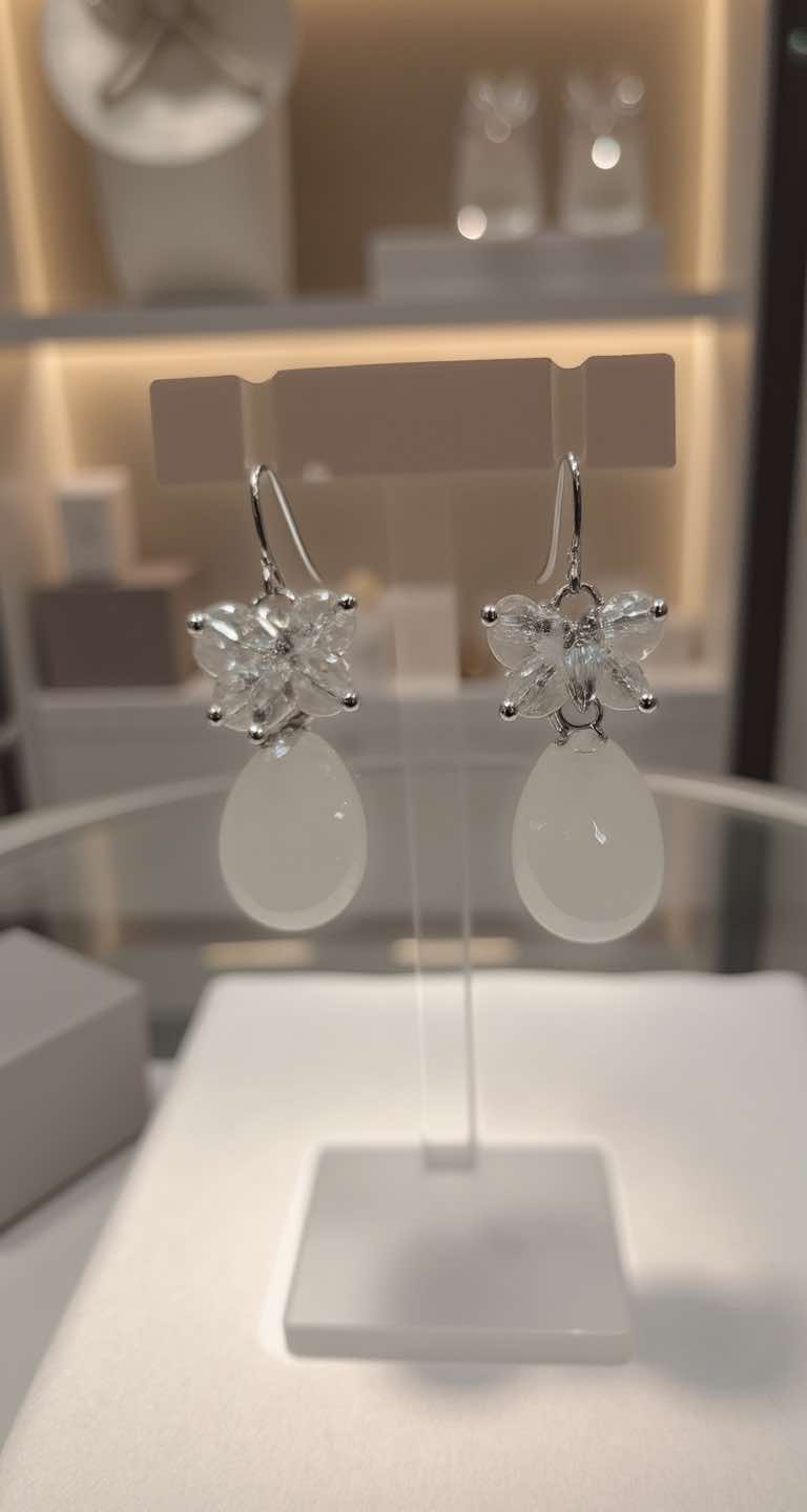 moonstone wire earrings