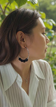 Load image into Gallery viewer, black tourmaline hoops
