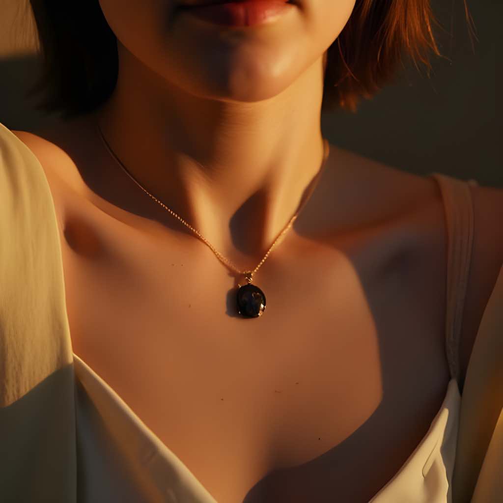 Smoky Quartz Necklace Rose Gold