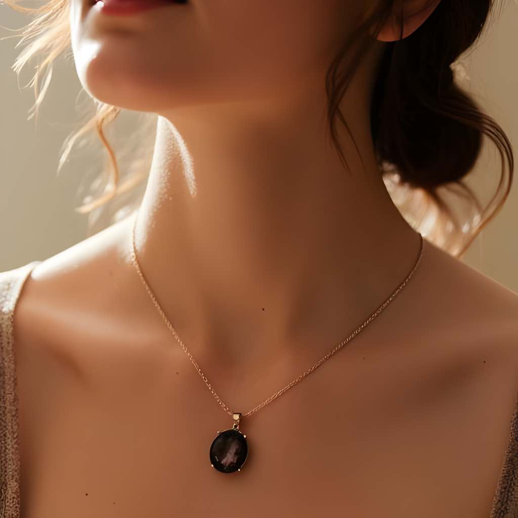 Smoky Quartz Necklace Rose Gold