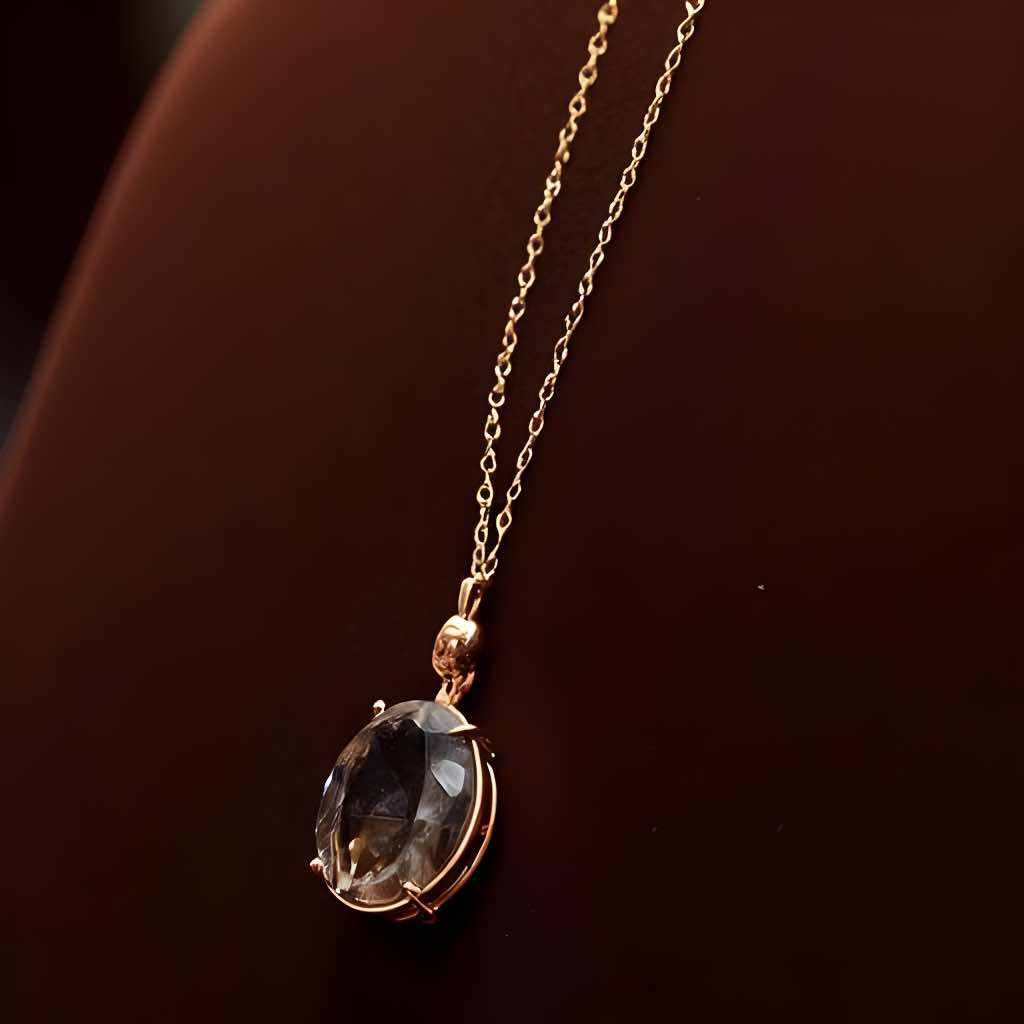 Smoky Quartz Necklace Rose Gold