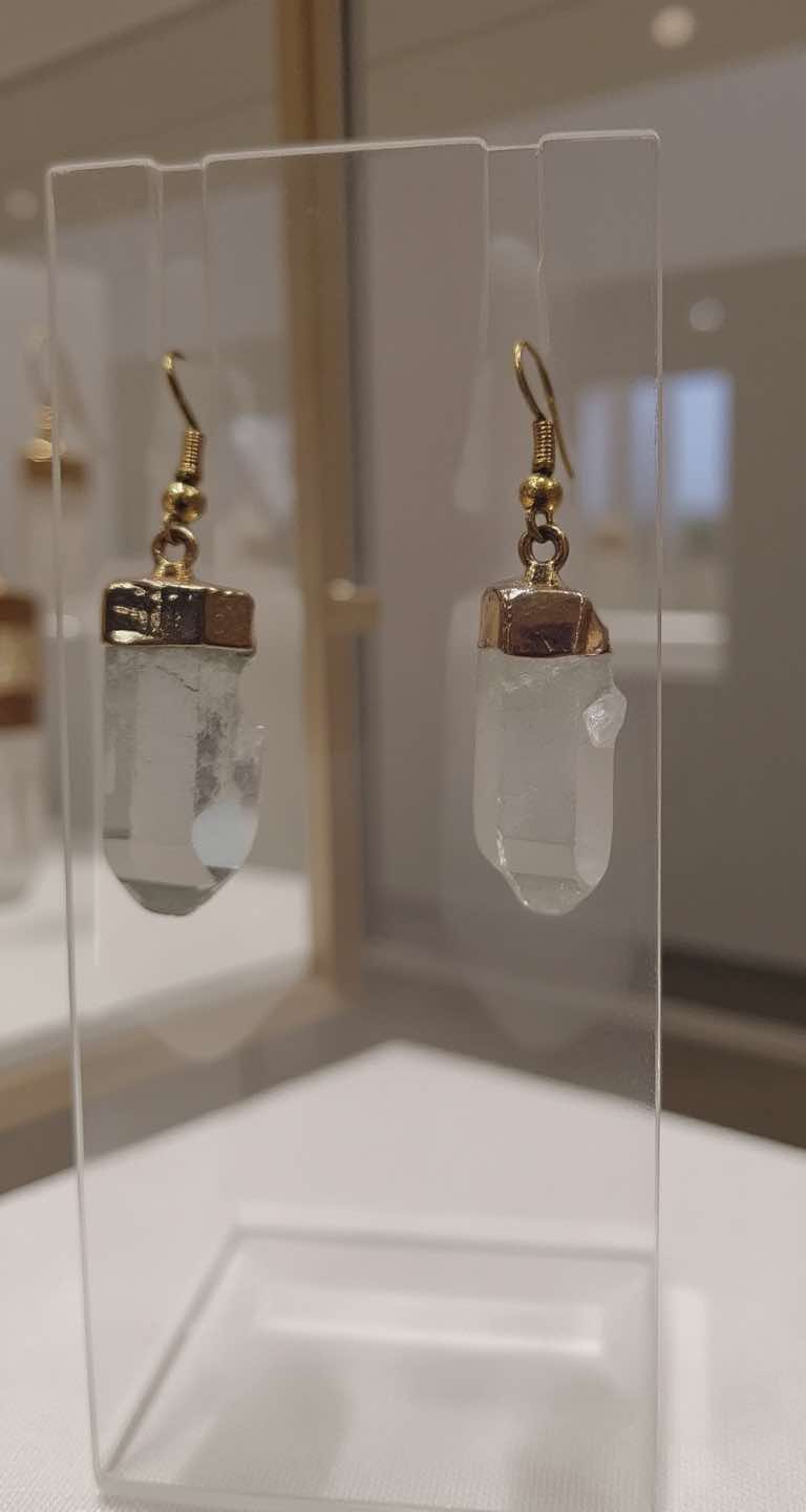 rough quartz drop earrings