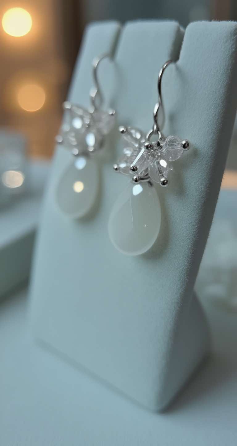moonstone wire earrings