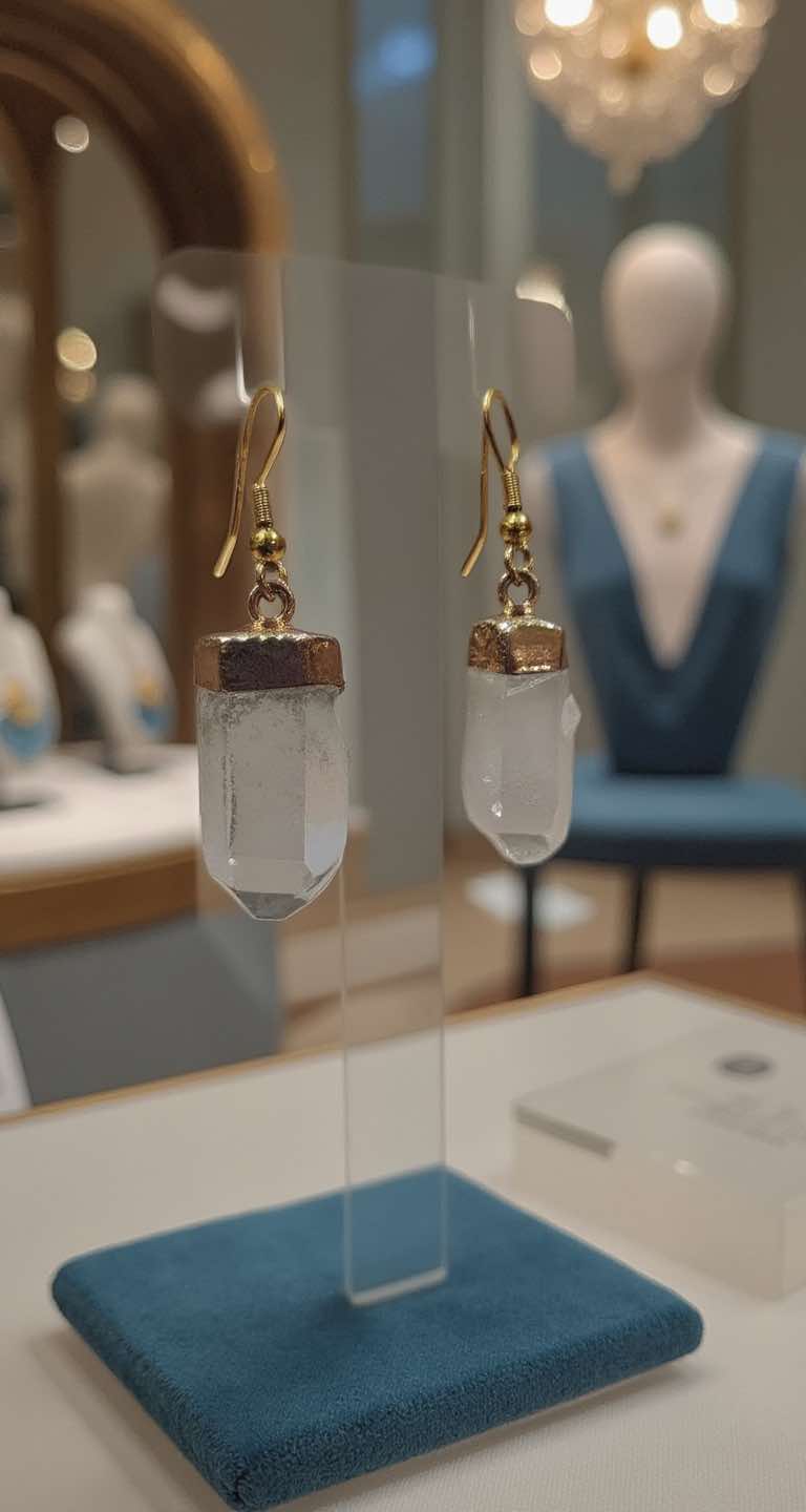 rough quartz drop earrings