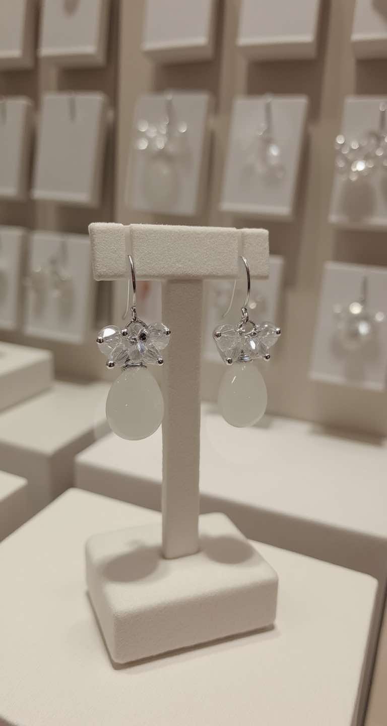 moonstone wire earrings
