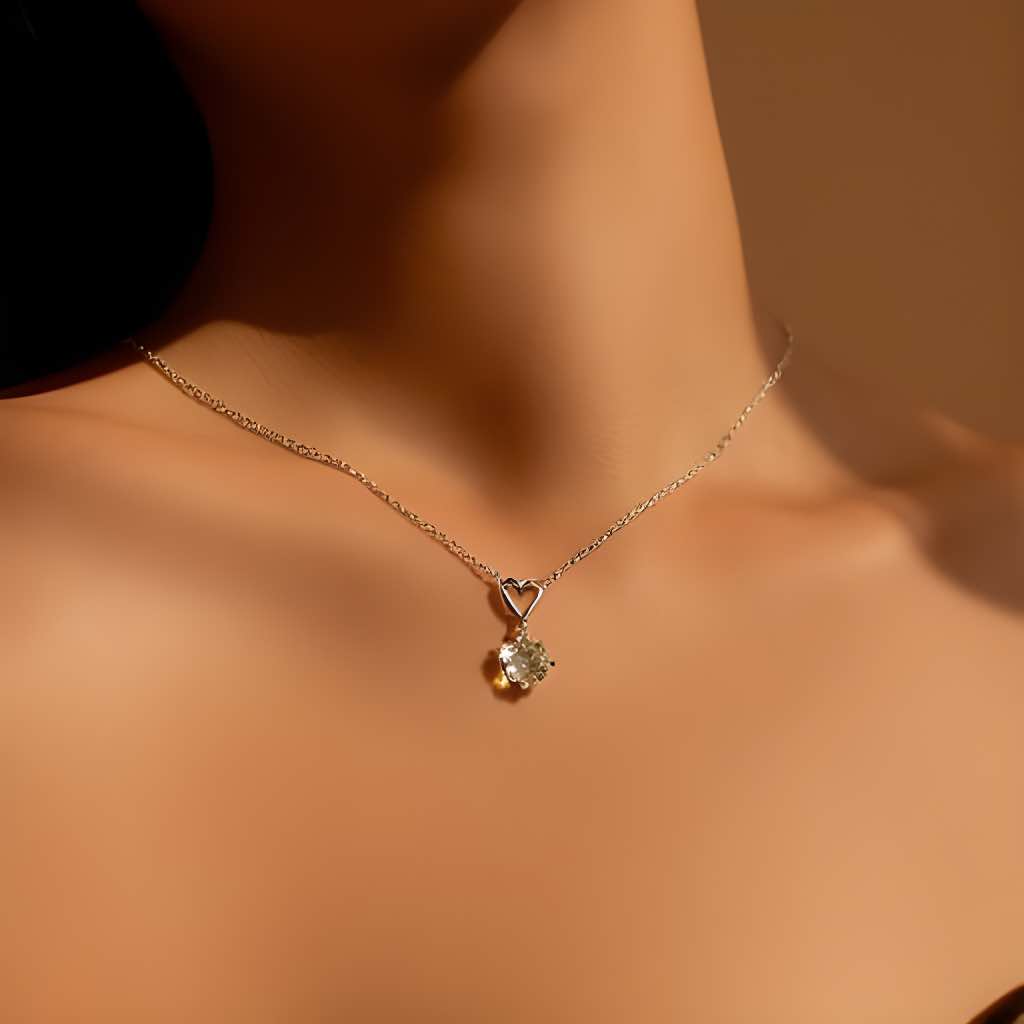 Lemon Quartz Necklace Sterling Silver