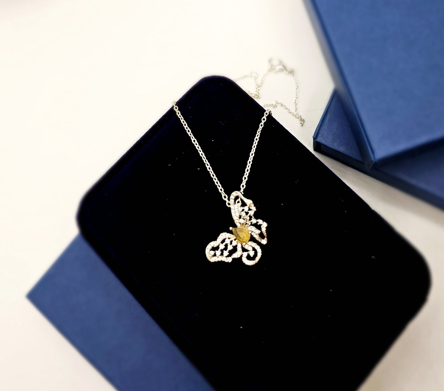 .5ct Citrine Butterfly pendant