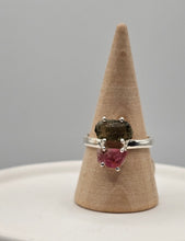 Load image into Gallery viewer, Moldavite Duo Sterling Silver Ring (Sized)
