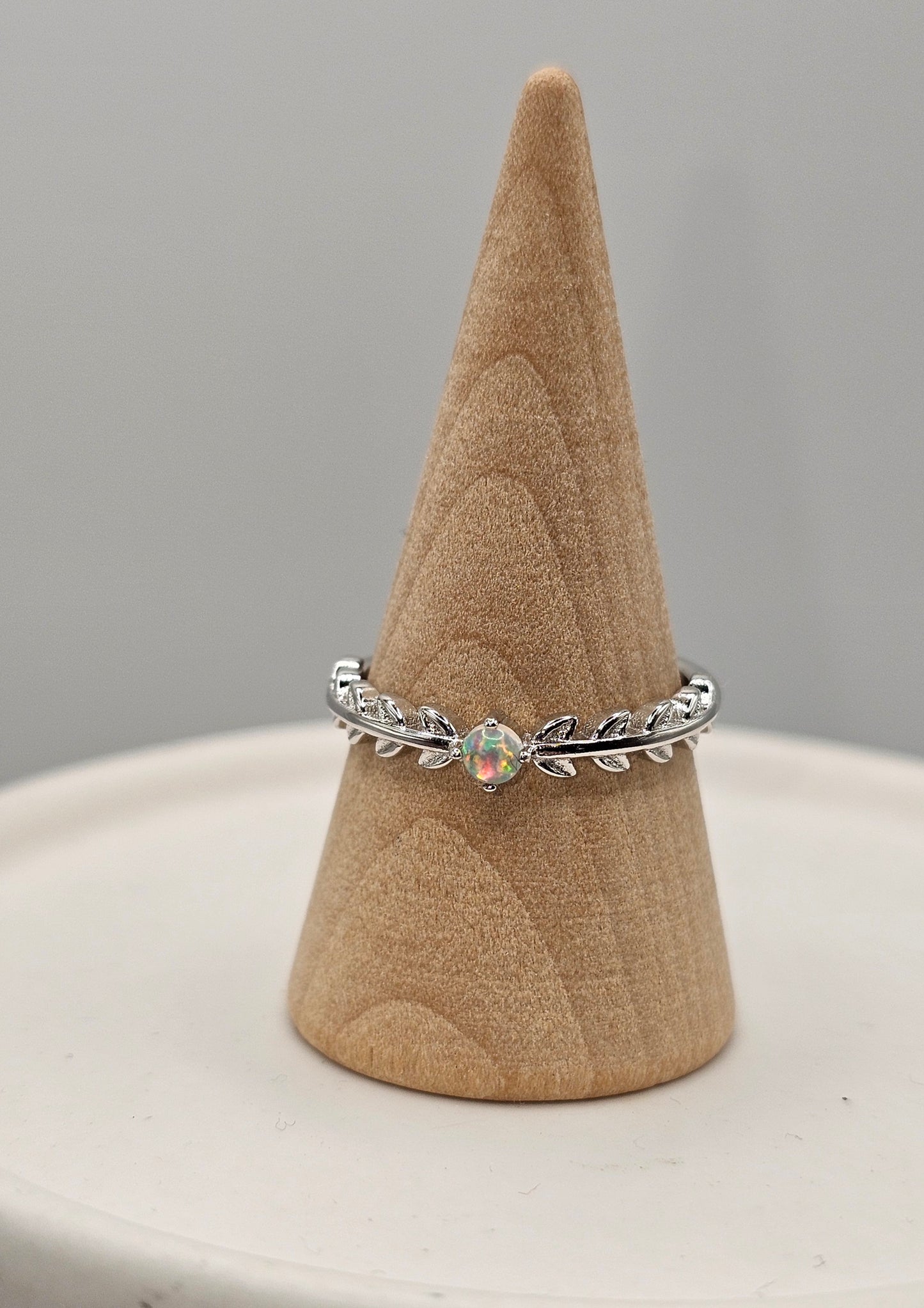 Opal Sterling Silver Band Ring
