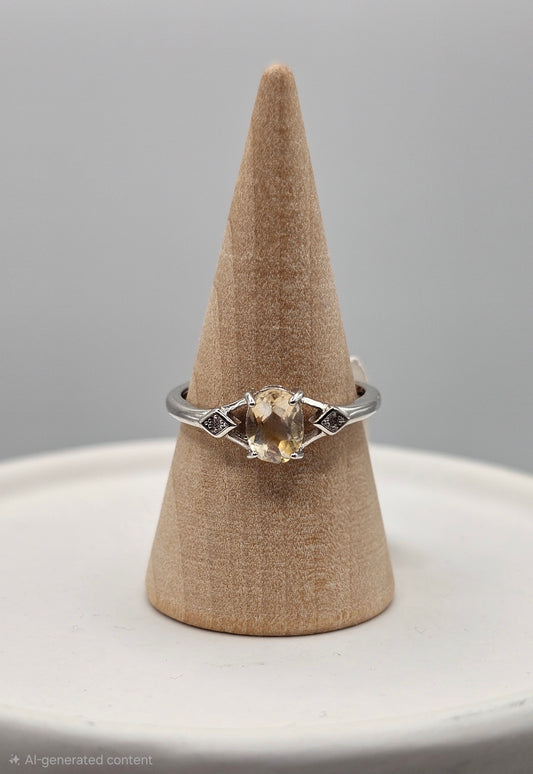 Citrine Oval Sterling Silver Ring