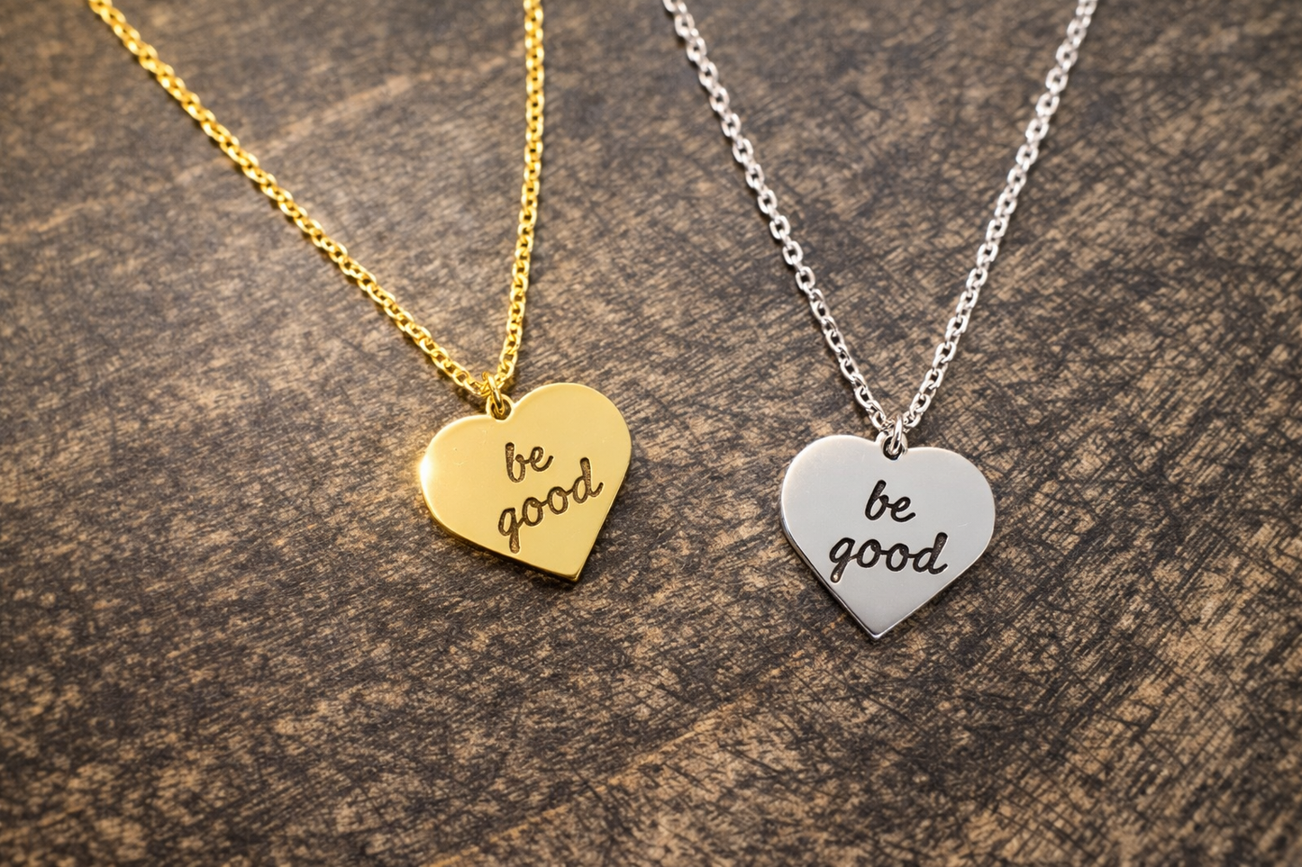 Be Good laser engraved necklace