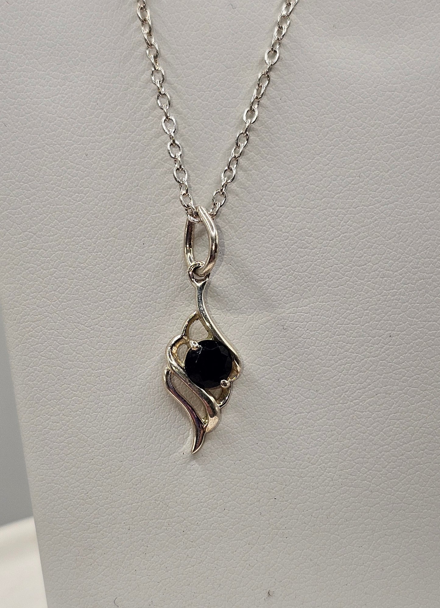 Onyx Minimalist Sterling Silver Pendant