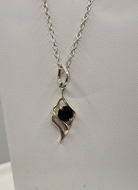 Onyx Minimalist Sterling Silver Pendant