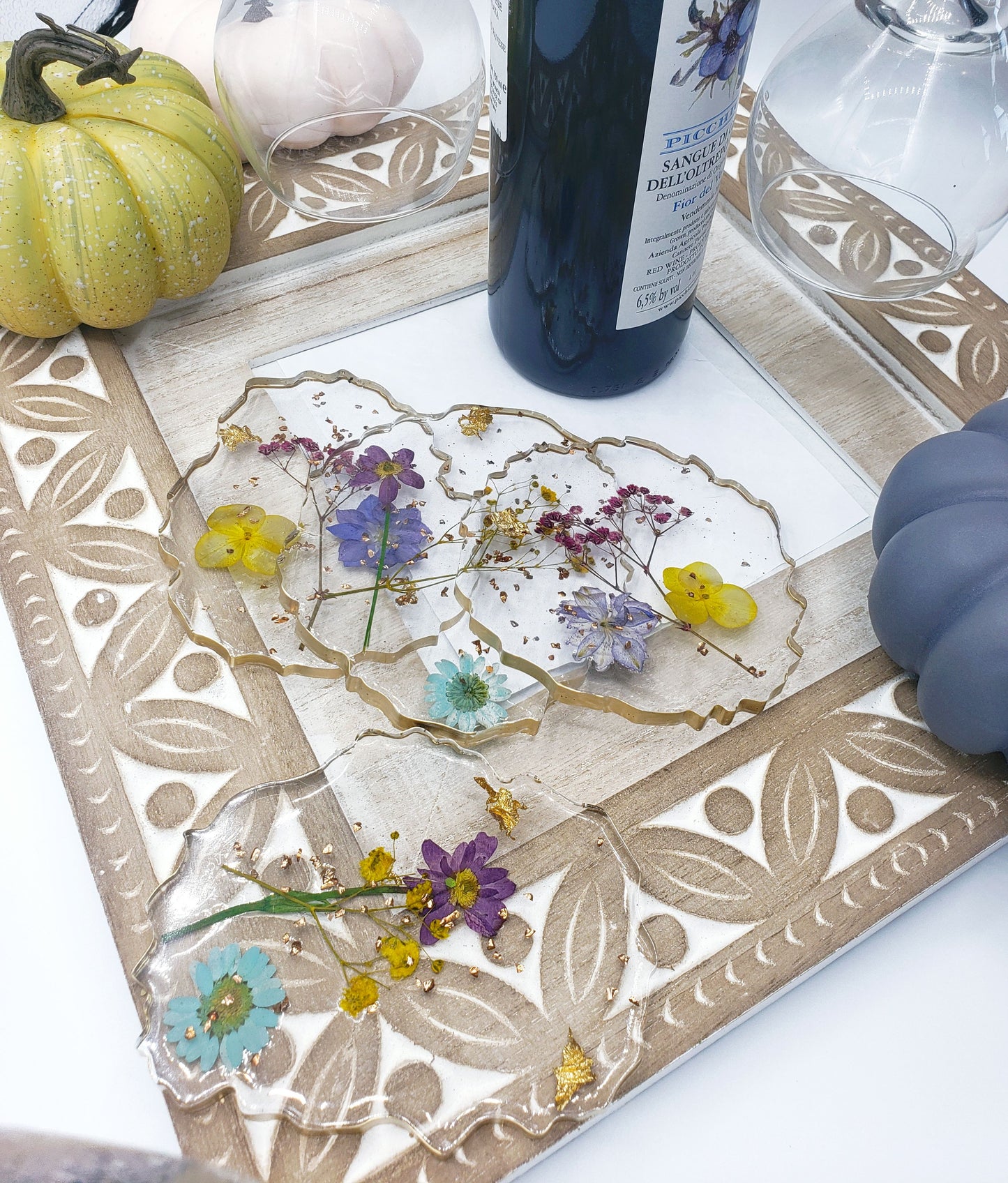 Floral Dreams Resin Coaster